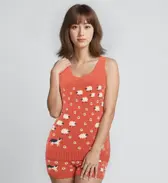 スロギー &ldquo;ほっ&rdquo;とアイテム(ニット柄) インナートップ, オレンジ, model image number 1