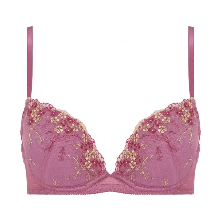 デイリーAMOSTYLE 寄せブラ ブラ＆ショーツセット(ナイトスカイ ブーケ), パープル, product image number 0