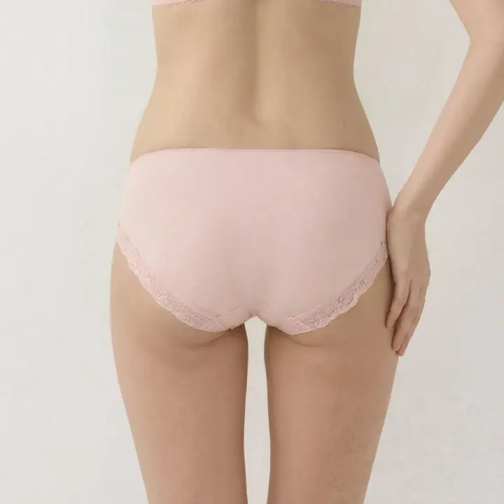 Daily Plus やわぴたワイヤーブラ ブラ＆ショーツセット　マイリトルガーデン, ピンク, model image number 8