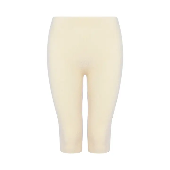 【SALE】スロギー ニット無地リブ 5分丈ニットパンツ, ホワイト, product image number 0