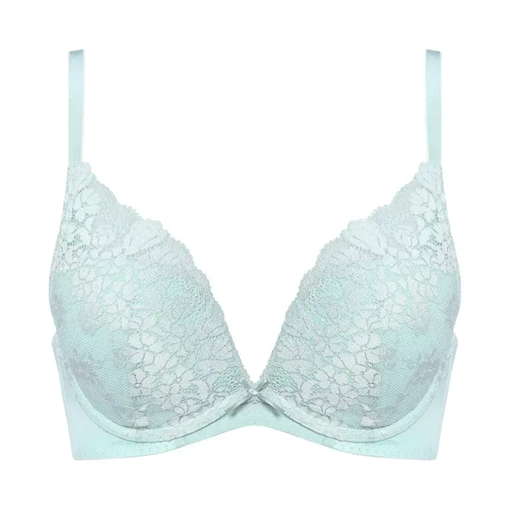 【SALE】夢みるブラ DeepV ブラ＆ショーツセット スウィンギングブーケ, ブルー, product image number 0