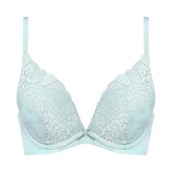 【SALE】夢みるブラ DeepV ブラ＆ショーツセット スウィンギングブーケ, ブルー, product