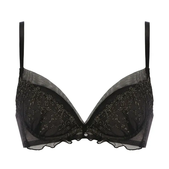 Daily AMOSTYLE デコルテビューティーブラ ブラ＆ショーツセット マイジュエリー, ブラック, product image number 0