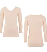 【SALE】しっかりあたたかい5100 8分袖トップ, ベージュ, product image number 1