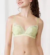 【SALE】天使のブラ(R) スリムライン 極上ライト599 ノンワイヤーブラジャー, グリーン, model image number 0