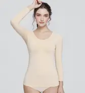 デイリートリンプ5410 8分袖トップ, ベージュ, model image number 0