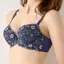 美胸フィットブラ アザレア ブラジャー, ブルー, model image number 4