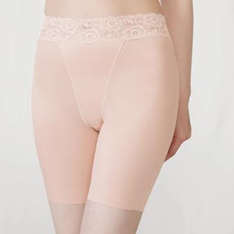 【SALE】ボディライナー001　3分丈　裏綿素材ショーツ, ピンク, model