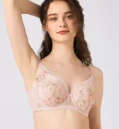 小さくしたいブラ 無理なく着やせ635 ブラジャー(パッドなし), ピンク, model image number 0