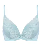 【SALE】夢みるブラ DeepV ブラ＆ショーツセット ブルーミングペタルス, ブルー, product image number 1