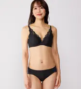 天使のブラ スリムライン632 レギュラーショーツ【一部カラーSALE】, ブラック, model image number 1