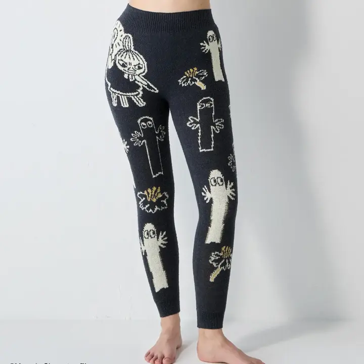 スロギーG073 ムーミン 9分丈ニットパンツ, ブルー, model image number 0