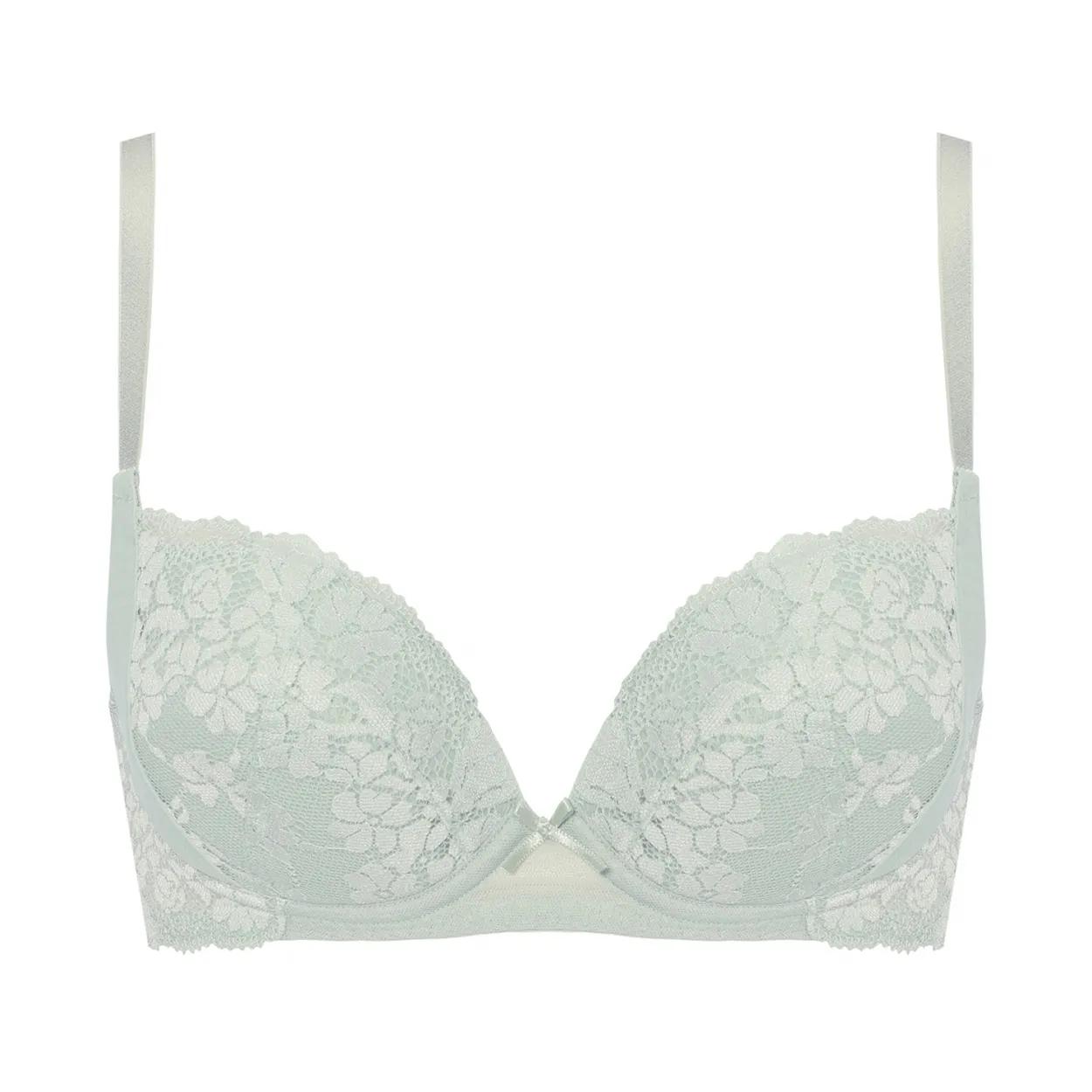 きゅっと寄せブラ ブラ＆ショーツセット スウィンギングブーケ【一部カラーSALE】, グリーン, product image number 0
