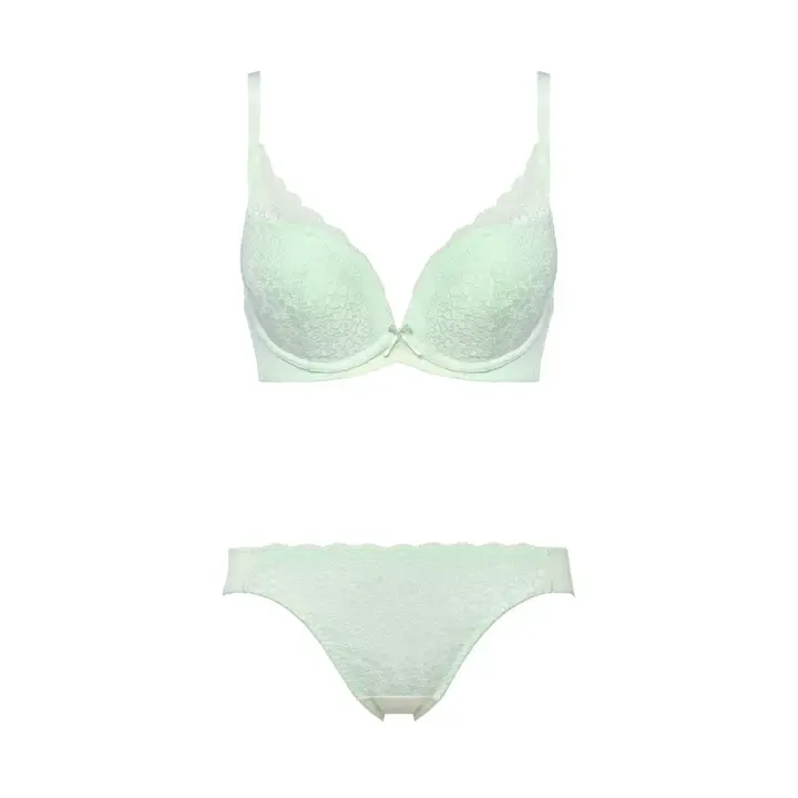 夢みるブラ(R)DeepV ブラ＆ショーツセット デイジーレース【一部カラーSALE】, グリーン, product image number 1