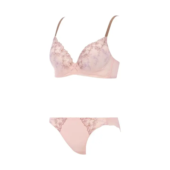 Daily Plus やわぴたワイヤーブラ ブラ＆ショーツセット　マイリトルガーデン, ピンク, product image number 3