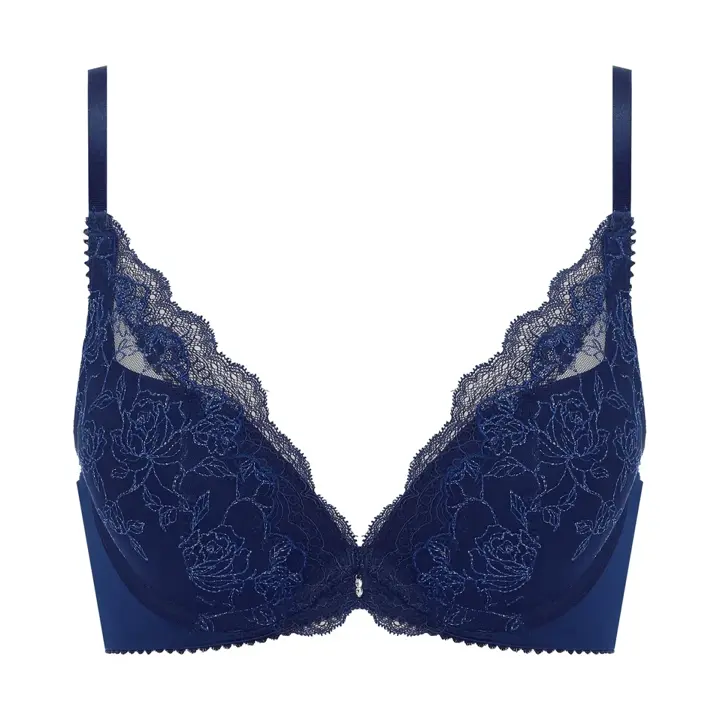 夢みるブラ DeepV ブラジャー ビューティー＆ローズ, ブルー, product image number 0