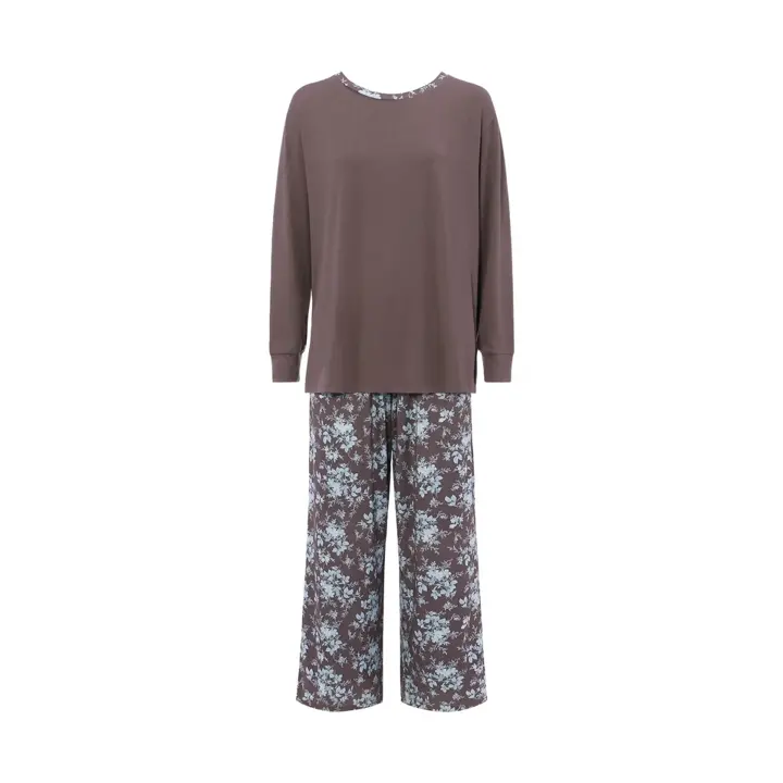 リラックスジャージーパジャマ, ブラウン, product image number 0