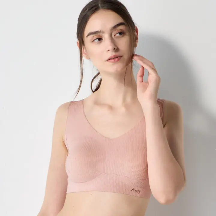 スロギー ゼロフィール ハーフトップ ナイトブラ, ピンク, model image number 0