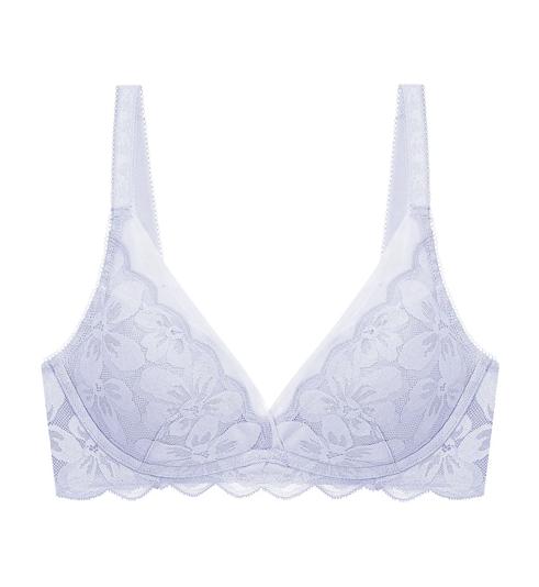 Triumph Áo Lót Aqua Moon Flower Không Gọng Mút Nâng Cổ Chữ V - Smoky lilac - Không gọng