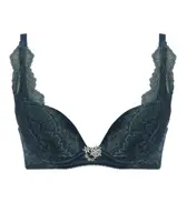 【SALE】チャーミングラマー(R) スリムライン DeepV ブラジャー スノークイーン, グリーン, product image number 0