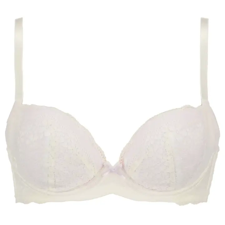 きゅっと寄せブラ ブラ＆ショーツセット デイジーレース【一部カラーSALE】, ホワイト, product image number 0