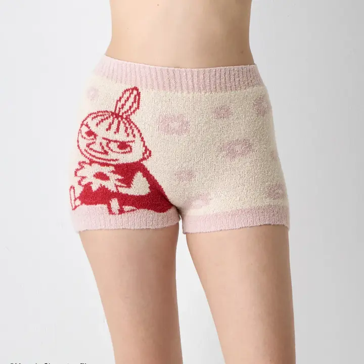 スロギーG073 ムーミン 1分丈ニットパンツ, ピンク, model image number 0