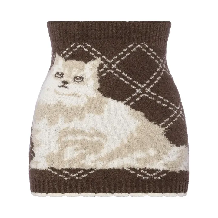 【SALE】スロギー  &ldquo;ほっ&rdquo;とあったか(ニット柄) ハラマキ, ブラウン, product image number 0