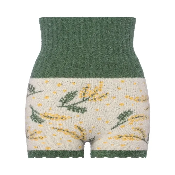 【SALE】スロギー “ほっ”とあったか(ニット柄) ハラマキ付きニットパンツ, グリーン, product image number 0