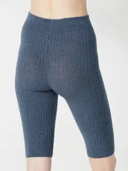 スロギー ニット無地リブ 5分丈ニットパンツ