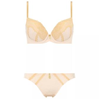 【SALE】エントリーコレクション 3/4カップブラ ブラ&ショーツセット（ロマンティック コルセット)【WEB・一部店舗限定】, ベージュ, product image number 1