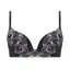 Daily AMOSTYLE 寄せブラ プチプラ ブラ＆ショーツセット クラシックフラワー, ブラック, product image number 0