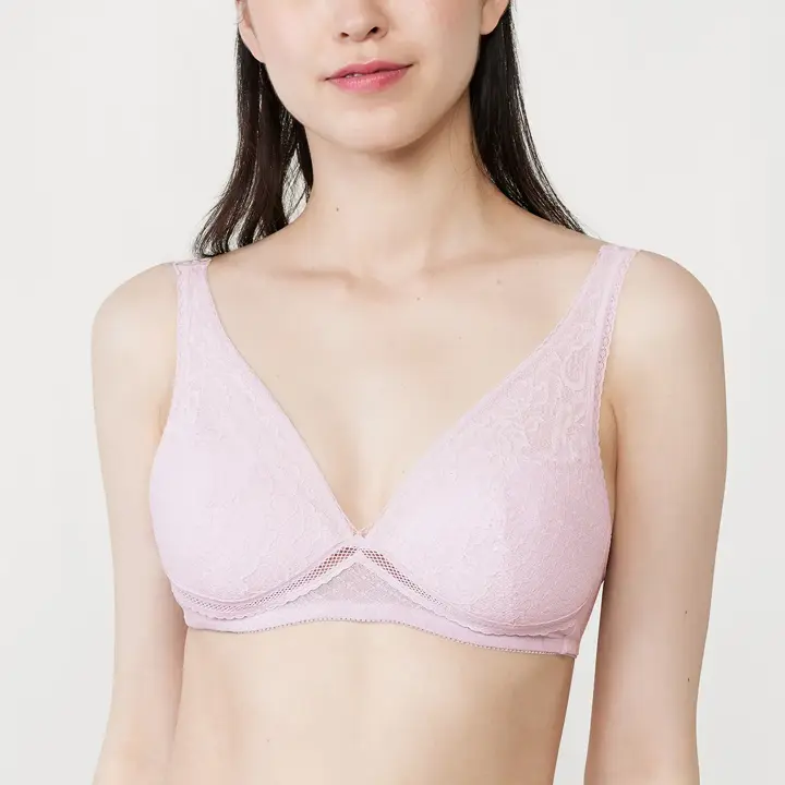 楽らく係610 ノンワイヤーブラジャー, ピンク, model image number 0